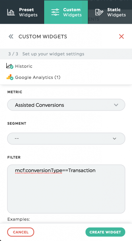 Assisted conversion filter