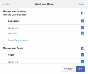 Grant access to page FB