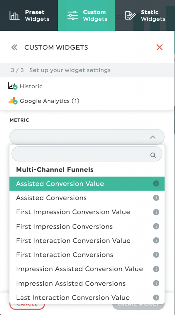 MCF metrics